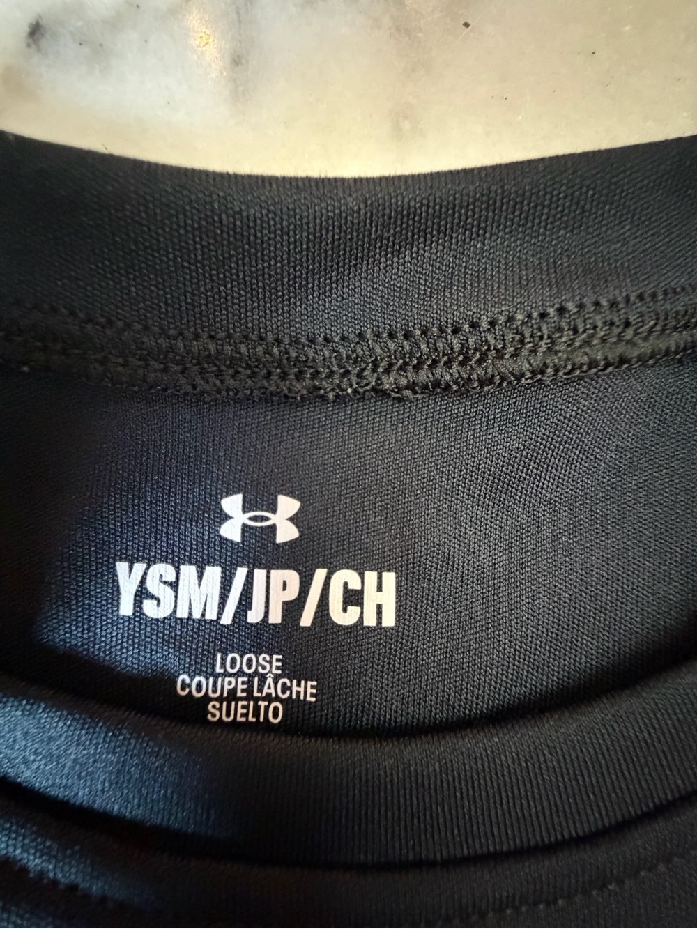 Under Armour Black Performance Tee with White Logo - Picture 2 of 5
